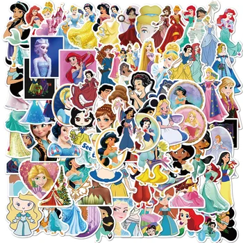 10/30/50/100Pcs Anime Mistura de Princesa da Disney Adesivos para Moto Bagagem Laptop Telefone Graffiti Adesivo Impermeável Meninas Brinquedos