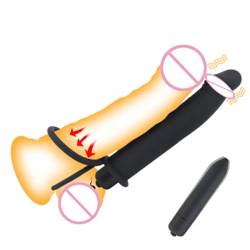 10 Modos De Dupla Penetração Vibrador Vibrador Pênis Anel Cinta Pênis Vibrador Massagem De Próstata Brinquedos Sexuais Para Casais