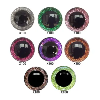 100x 16mm de Segurança Olhos Animal Glitter Olhos para Artesanato Brinquedo de Pelúcia Projetos DIY Crochê Boneco de peluche Boneca