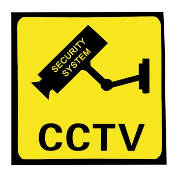 10x10cm CCTV de Vigilância de Vídeo da Câmera de Segurança de Alarme Adesivo de Sinais de Advertência do Carro um Estilo de Decoração