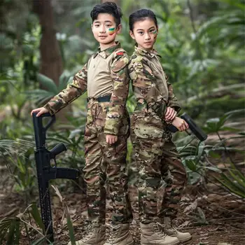 120-160 cm de Meninos Meninas rapazes raparigas do Exército dos Eua Uniforme Militar Camuflagem Airsoft Combate Camisas, Calças Táticas Disfarçar Crianças Trajes de Roupas
