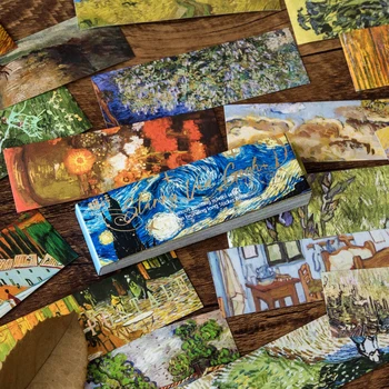12packs/MONTE mundialmente famosa escola de pintura da série retro criativas de decoração DIY arte etiquetas de papel