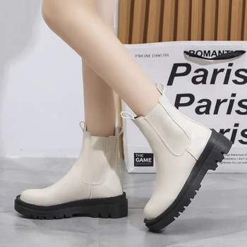 2022 Novo de Luxo Chelsea Boots Mulheres Tornozelo Botas Grossas Primavera, Outono Sapatos de Plataforma Tornozelo Botas de Calcanhar de Inicialização Designer de Sapatos femininos