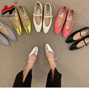 2022 Sapatos Simples Das Mulheres De Cor Sólida Único Sapatos Mary Jane Shoes Primavera, Outono Sola Macia