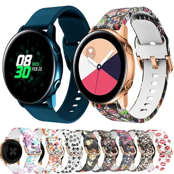 20mm de Impressão Pulseira de Silicone para Samsung Galaxy Watch Ativo/active2 40mm /Amazfit GTR 42mm/GTS Banda Pulseira pulseira #