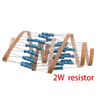 20pcs 2W Metal Filme Resistor de 2W 1% 0R - 2,2 M 0 2.2 10 100 120 150 220 270 330 390 470 1K 2.2 4.7 K K 10K 15K 100K 470K 1M ohm