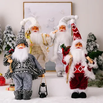 42cm Postura Papai Noel Boneca Presentes de Natal Enfeites Para Casa Feliz Festa de Natal Presentes Crianças Brinquedos Feliz Ano Novo 2023