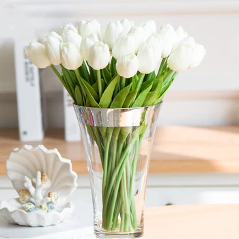 5/10pcs Tulip Flor Artificial Toque Real Artificial Buquê Falso Flor Para a Festa de Casamento, Decoração de Suprimentos Jardim de Casa Ornamentos