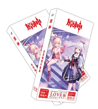 521 Pcs/Set Anime Genshin Impacto Postal Brinquedo Mágico De Papel Cartão Postal Coleção De Cartão De Brinquedos Presentes