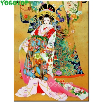 5d diy diamante pintura Japonesa, Mulher, Gueixa completo broca de Diamante Bordado mosaico Strass beleza Oriental de arte YY4550