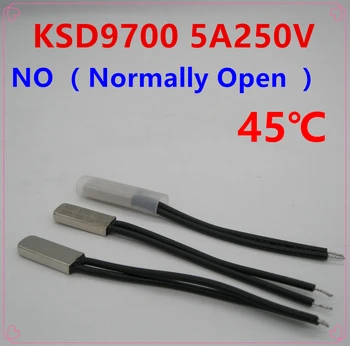 5pcs/monte KSD9700 5A250V de 45 Graus Celsius (N. O.) Normalmente Aberto Interruptor de Temperatura do Termostato Protetor Térmico