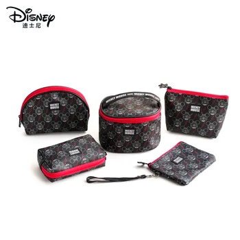 A Disney do Mickey Mouse Preto de Mão-Saco Cosmético Moda Senhoras Impermeável Viagem Portátil Multifuncional Maquiagem Saco de Armazenamento