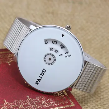 A Marca De Moda De Homens De Negócios Relógio Casual De Malha De Aço Inoxidável Cavalheiro Mesa Giratória Design Relógio Masculino 2019 Relógio De Pulso Paidu
