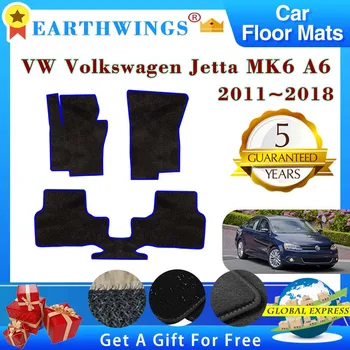 A VW Volkswagen Jetta MK6 A6 6 Vento De 2011~2018 Carro Tapetes Tapete coxim plantar Anti-derrapante Tapete Capa de Almofada Almofadas do Pé Acessórios