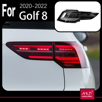 AKD Carro Modelo de Lâmpada de Cauda para o campo de Golfe de 8 Luzes da Cauda 2020-2021 de Golfe 8 DIODO emissor de Luz da Cauda de Golfe MK8 Traseira Parar de DRL de Freio Automático Acessórios