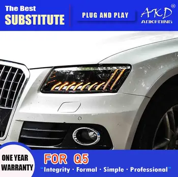 AKD Lâmpada de Cabeça para o Audi Q5 LED Farol 2009-2018 Faróis Q5 DRL Sinal de volta Feixe de Alta Anjo Olho da Lente do Projetor