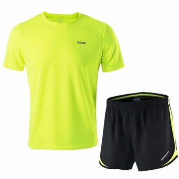 ARSUXEO Executando Shorts de Esportes dos Homens de camisa Camisa Naipe Ginásio de Roupas Sportswear Respirável Maratona de Shorts com Roupas para Homens