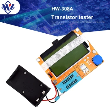 ATmega328 ESR Transistor Testador de LCR-T4 Diodo Tríodo Resistência Capacitância SCR Indutância Tela LCD Fr MOSFET W/ Bateria Titular