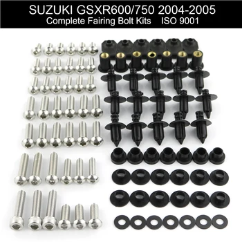 Ajuste Para Suzuki GSXR600 GSX-R600 GSXR 600 750 2004 2005 Carenagem Integral Kit de Parafusos de Kits de Parafusos de Carenagem, Clipes de Porcas de Aço Inoxidável
