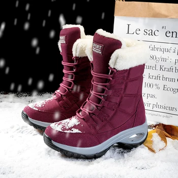 Ao ar livre para Caminhadas de Inverno de Inicialização Mulheres Sapatos de Trekking Plus Tamanho 42 Impermeável Botas Militares Mulheres de Conforto Quente Neve Botas para Mulheres