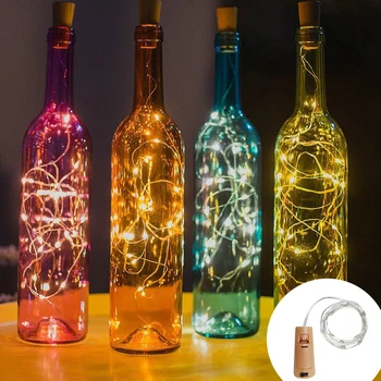 Barra de LED garrafa de vinho em cortiça seqüência de luzes decoração do feriado guirlanda de garrafa de vinho com luzes de fadas de Natal fio de cobre seqüência de luzes