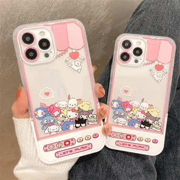 Bonito Hello Kitty Sanrio Família Casos de Telefone Para o iPhone 13 12 11 Pro Max XR XS MAX X à prova de Choque TPU Macio Shell Y2k Menina Dom Coque