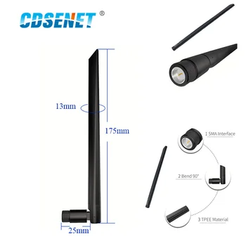 CDSENET 2.4 GHz Wifi uhf Omni Antena Direcional de Alto Ganho TX2400-JKD-20 3.0 dBi Flexível 2,4 G Omnidirecional Antena Chicote 2pcs