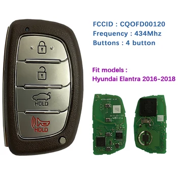 CN020148 Original Genuíno 4 Botão Hyundai Elantra 2016-2018 Proximidade Smart Key Fob 433Mhz CQOFD00120 95440-F2000 95440-F3000