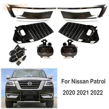 Carro pára-choque Dianteiro Lâmpada de Luz Diurna de Halogéneo DIODO emissor de Luz de Nevoeiro Fiação Kit Para Nissan Patrol 2020 2021