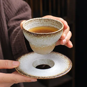 Cerâmica Xícara de café Criativas de estilo Japonês de Vidro Copo de Chá com Base Grés Pessoal Copo de Água