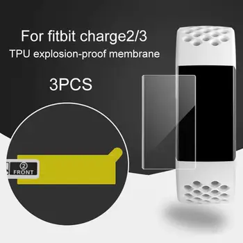Chegada nova 3Pcs Preciso de TPU à prova de Explosão Tela Cheia покровитель para Fitbit Carga 2/3