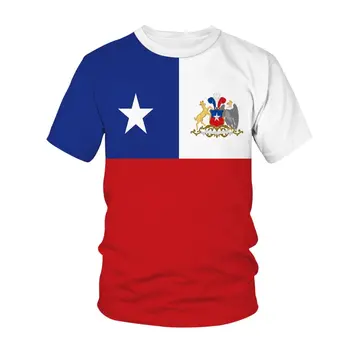 Chile Bandeira T-shirt Chile Emblema de Impressão 3D Homens T-shirt de Moda feminina Gráfico T-shirt de Crianças Meninos Meninas rapazes raparigas Crianças Roupa Tops Tees
