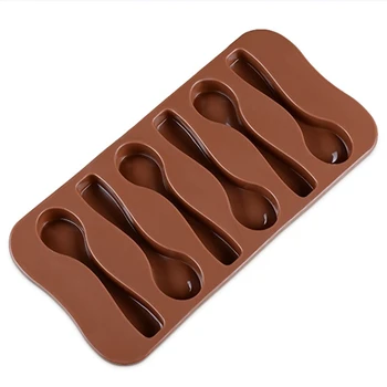 Colher Estilo de Decoração do Bolo do Silicone Bakeware Fondant de Chocolate do Molde de DIY Ferramentas de Cozinha Pastelaria D504