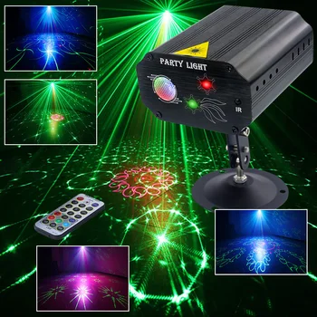 Controle remoto Mini Projetor Laser Fase do DIODO emissor de Efeito de Luzes de Natal Atmosfera de Decoração Para a Casa Discoteca DJ Som Festa de Luzes