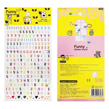 Coreia Engraçado Epóxi Claro Números de Bloco Superior Letras Adesivo Mini DIY Scrapbooking Hobby Livro Diário a decoração Home