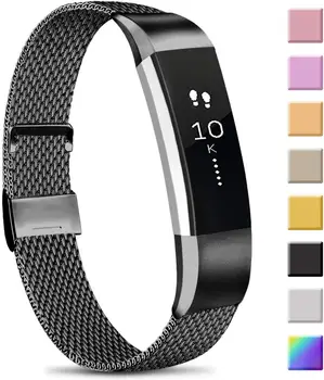 Correia & Link Pulseira de Aço Inoxidável, pulseira para o Fitbit Alta de RH/Alta Substituição de faixa de Relógio de Pulseira