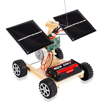 DIY Mini Solar Remoto sem Fio Controle de Carro de Brinquedo Ciência Brinquedo Educativo Assembleia RC Brinquedos de Madeira do Carro, Modelo do Veículo Para Crianças