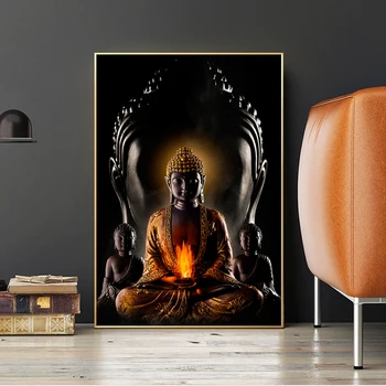 Deus, Buda, Arte de Parede de Pôsteres e Impressões Estátua de Buda de Lona da Pintura Budismo Imagens Para a Sala de Religiosos Decoração de Casa