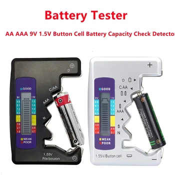 Digital Testador de Bateria Display LCD C D N AA, AAA e 9V 1,5 V Pilha Botão de Verificação de Capacidade de Detector de Capacitância Ferramenta de Diagnóstico