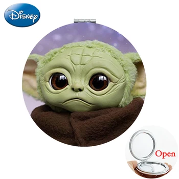 Disney Baby Yoda Imagens em Alta Definição de Impressão Lados Dobro Redondo Compacto Espelho de Maquilhagem Para os Fãs de Cinema Melhores Presentes BY88