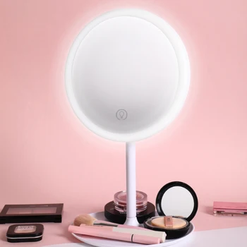 Espelho com Luz LED Rosto Espelho Toque Ajustável Dimmer Led USB Vaidade Espelho de Maquilhagem Tabela Balcão de Cosméticos Espelhos Decorativos