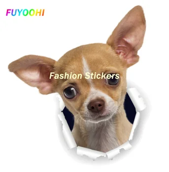 FUYOOHI Exterior/Proteção de Moda de Adesivos 3D Chihuahuas Cão Adesivos Super Staffie Decalque em Parede Frigorífico, Wc Carro Moto