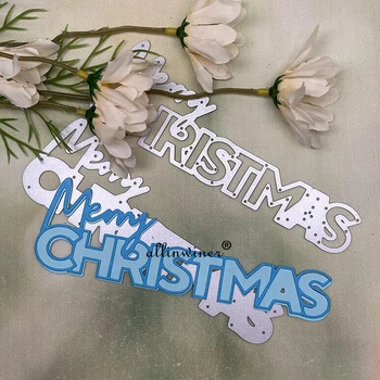 Feliz Natal letras de Corte de Metal Morre Stencils Para DIY Scrapbooking Decorativos em Relevo de Artesanato, Cortando Modelo