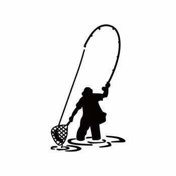 Fly Pesca do Pescador a Etiqueta do Carro Impermeável Decalque Laptop da Mala de viagem de Caminhão Motocicleta Auto Acessórios de PVC,16 centímetros*9cm