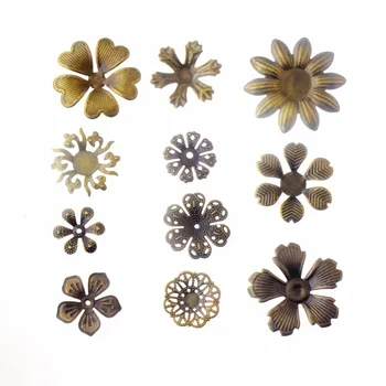 Frete grátis Flor é moldado Conectores de Bronze Antigo Artesanato em Metal Presente de Decoração DIY Enfeites de Scrapbooking