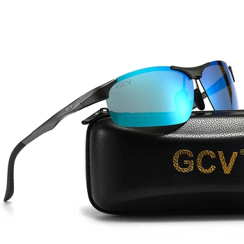 Genuíno GCV Polarizada Homens de Alumínio Óculos de sol de Condução Espelho de Lente de Óculos de Sol Masculino Aviação Mulheres De Óculos Militar