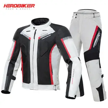 HEROBIKER de motocicleta terno de homens de moto jaqueta de terno impermeável e quente de corridas off-road motocicleta terno de armadura, calças