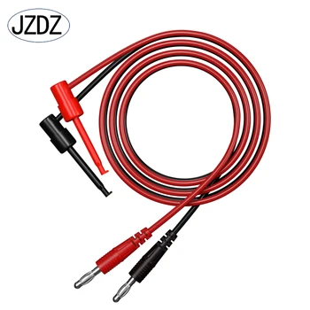 JZDZ 2PCS Vermelho Preto Multímetro Teste de Levar de 4 mm Plug Banana para Testar Gancho Clipes de Cabo do Fio de 100CM Conector Elétrico P. 70057B