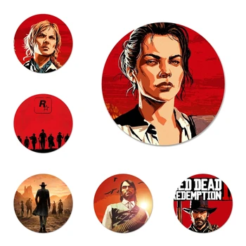 Jogos De Vídeo Red Dead Redemption Ícones Pinos De Crachá De Decoração Broches Emblemas De Metal Para A Roupa Mochila Decoração