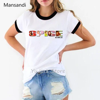 Legal Spice Girls T-Shirt das Mulheres T-shirt Maiden Tops letras de gráfico de impressão de t-shirt femme streetwear 90 tumblr roupas